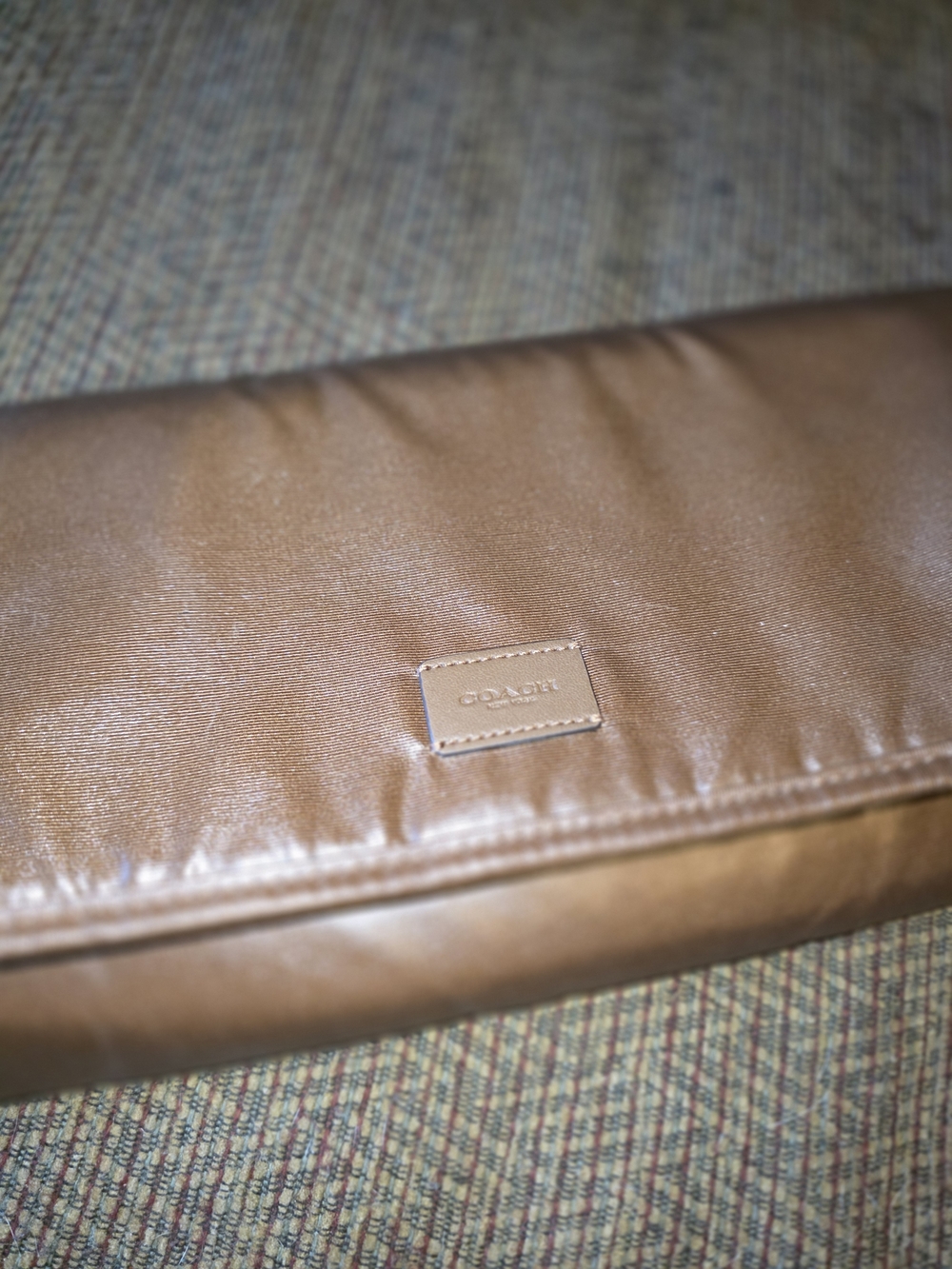 Coach Brown Signature Canvas Backpack with Leather Flap and Clutch - Picture 9 of 11